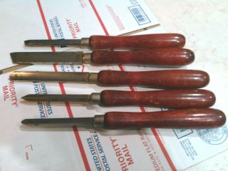Vintage Craftsman Wood Chisels.  Lathe.  Usa Made.  Set Of Five.