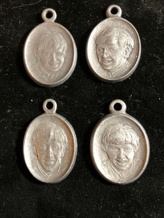 Vintage Beatles Pewter Charm Set Of 4.  1” Without The Loop.