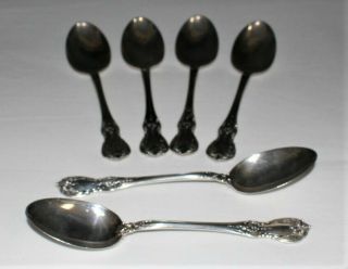 Set Of 6 Towle Old Master.  925 Sterling Silver 6” Teaspoons,  No Monogram