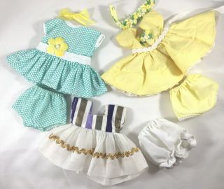 3 Vintage Dresses For Ginny,  (2 Medford Mass Tagged),  Yellow Dress (no Doll)