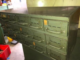Vintage Metal Equipto Industrial Organizer Cabinet 18 Drawers Storage Hardware 2