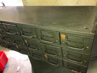 Vintage Metal Equipto Industrial Organizer Cabinet 18 Drawers Storage Hardware 3
