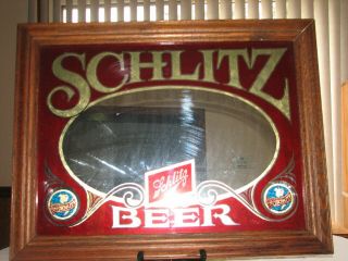 Vintage Schlitz Beer Mirror Bar Sign 2