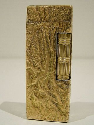 Rare 9ct Solid Gold Dunhill Rollagas Lighter Hm1965 Samorodok Silk Moire 886