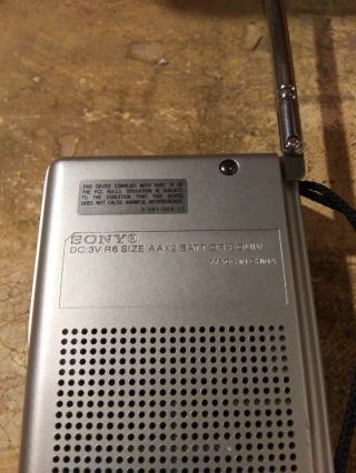 Vintage Sony 1cf - s70mk2 Am FM Pocket Radio 2