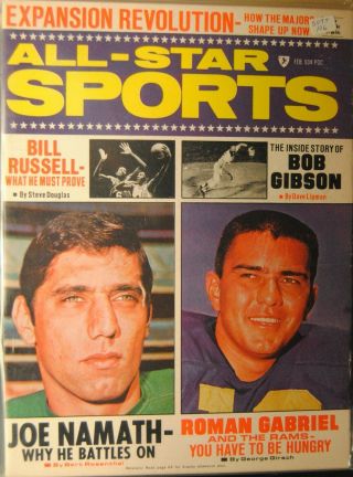 1969 All Star Sports - York Jets Joe Namath Los Angeles Rams Roman Gabriel