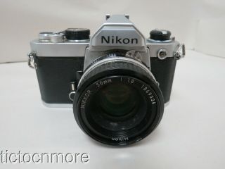 Vintage Nikon Camera W/ Nikon Nikkor Lens 50mm 1:1.  8 Fm 3003494