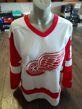 Vtg Ccm Detroit Red Wings Nhl Hockey Jersey Size S Adult White Red Authentic