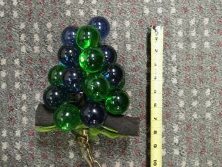 Vintage Blue Green Lucite Acrylic Grape Cluster Lamp - 8ft Chain & Cord inc 2
