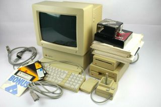 Vintage Apple Iigs System W/ Box,  Rgb Monitor,  Disk Drives & Software