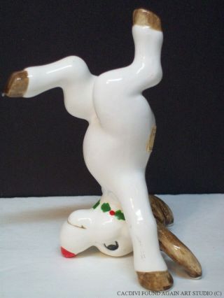 Vintage Fitz & Floyd Tumbling Christmas Reindeer Ceramic Figurine Japan Label A