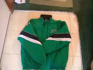 Vintage Starter York Jets Hooded Jacket Size Xl Green Black And White