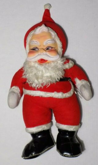 Rushton Company Star Creation Santa Clause Rubber Face Vintage Plush Doll 20 "