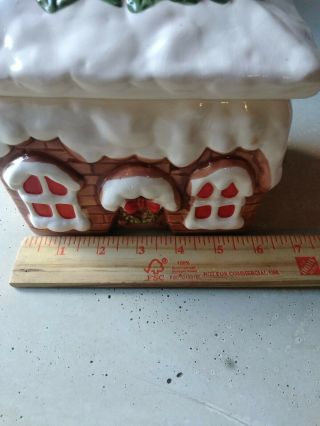Vintage Christmas Gingerbread Cookie Jar House Made in Taiwan 3
