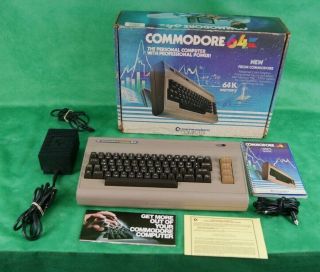 Vintage Commodore 64 Personal Computer Pc 64k Memory Box Power Supply