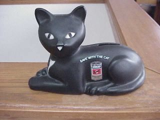 Vtg 1981 Eveready Black Cat Still Coin Bank Battery Advertising