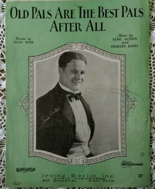 Sheet Music,  1928,  Vintage,  Old Pals Are The Best Pals,  Ukulele,  Voice