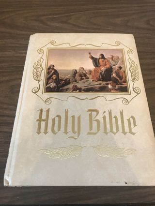 Vintage 1988 Heirloom Family Holy Bible Edition King James Version Red Letter