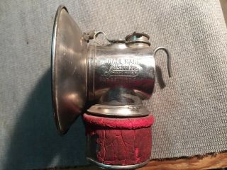 Antique Brass Justrite Miners Carbide Lamp Light,  2 1/2 " Reflector,  Vintage Tool