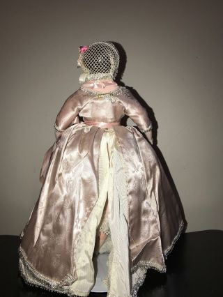 Doll 12” Ruth Gibbs Pink China Black Painted Hair Gold Dipped Slippers 1950s 3