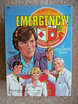 Vintage - Emergency - (tv Show) Coloring Book - 1977 Authorized Ed.
