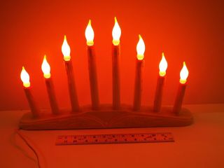 Vintage 8 Light Christmas Candolier - Candelabra - Candles - Orange Flame Tip Bulbs