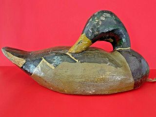 Antique Wood Carved Hunting Duck Decoy - Unmarked