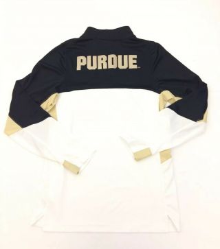 Nike Purdue Boilermakers Sz S White Black Gold L/s 1/4 Zip Dri Fit Pullover