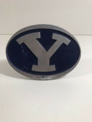 Brigham Young University “y” Logo Metal Trailer Hitch Cover Navy Blue