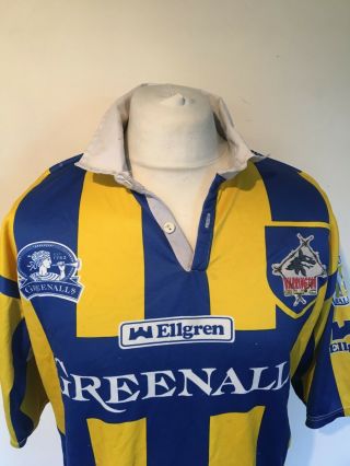 Vintage Rare Warrington RLFC Wolves 1991 Rugby League Shirt XL Mens Ellgren 2