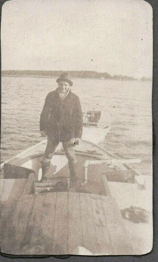 Vintage Photograph 1907 - 15 Bird Duck Hunting Boats Stuyvesant York Old Photo