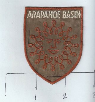 Vintage 1960s " Arapahoe Basin  A - Basin " Ski Souvenir Skiing Resort Patch.