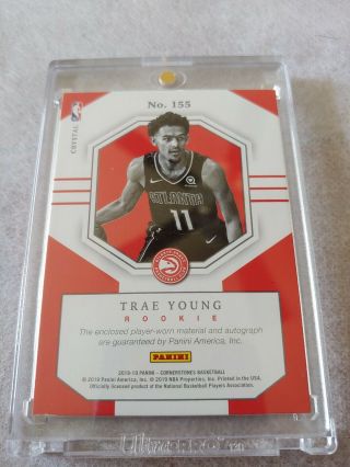 TRAE YOUNG 2018 - 19 CORNERSTONES ON CARD AUTO PATCH 72/75 CRYSTAL ATLANTA RC 2