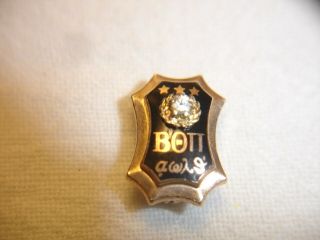 Vintage Beta Theta Pi 10k Yellow Gold Fraternity Badge Pin