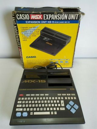 Vintage Casio Msx Mx - 15 Computer & Expansion Unit Kb - 15