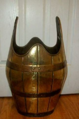 Italian Florentine Umbrella Stand Ash Bucket Brass Very Rare Mid Century