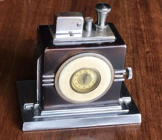 Vintage Ronson Touch Tip Lighter With Clock