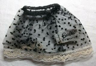 Vintage Barbie Mod Fashion Firsts Half Slip Black With Flocked Dots Tagged
