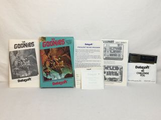 The Goonies Datasoft Atari Commodore 64 C64 Disk Complete Box Rare