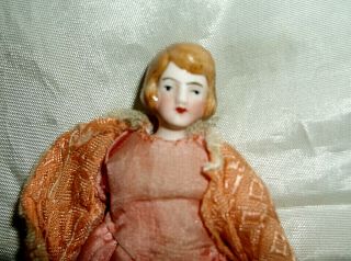 Antique 1890s Victorian 4.  5 " German Dollhouse Doll Lady