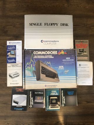 Commodore 64 Computer W/ Vic 1541 Disk Drive - Boxes & Books