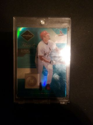 Albert Pujols Authentic Game Worn Jersey Prime Card With Button.  Number 2 Of 5.