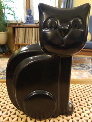 Mcm Art Deco Black Cat Statue