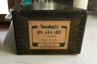 Vintage Wood Box For Tenshodo Ho Scale Nyc 4 - 6 - 4 Locomotive W/ Tender No.  110