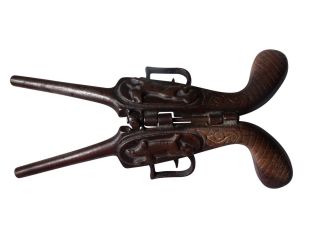 American Late 19th Century Cast Iron Folding Pistol Bootjack Boar Dog