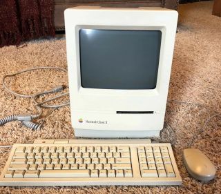Vintage Apple Macintosh Classic Ii M4150 W/keyboard M0487,  Mouse M2706 & Mirco