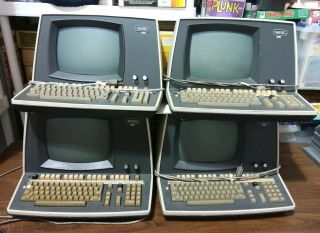 Complete Vintage 1980s Wang Office Computer System 4 Terminals And Accessories