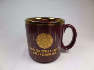 Vintage Kcp&l Kansas City Power & Light Quarter Century Club Coffee Tea Cup Mug