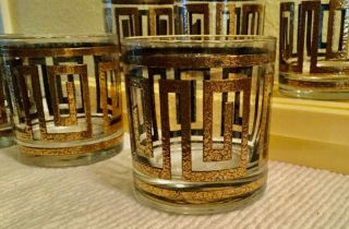 Vintage Culver Greek Key Rocks Glasses | Set of 6 | Midcentury Barware 2