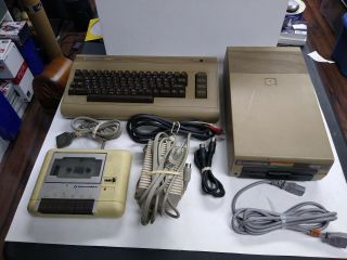 Commodore 64 Computer Keyboard,  1541 Disk Drive,  Cassette Power Cord